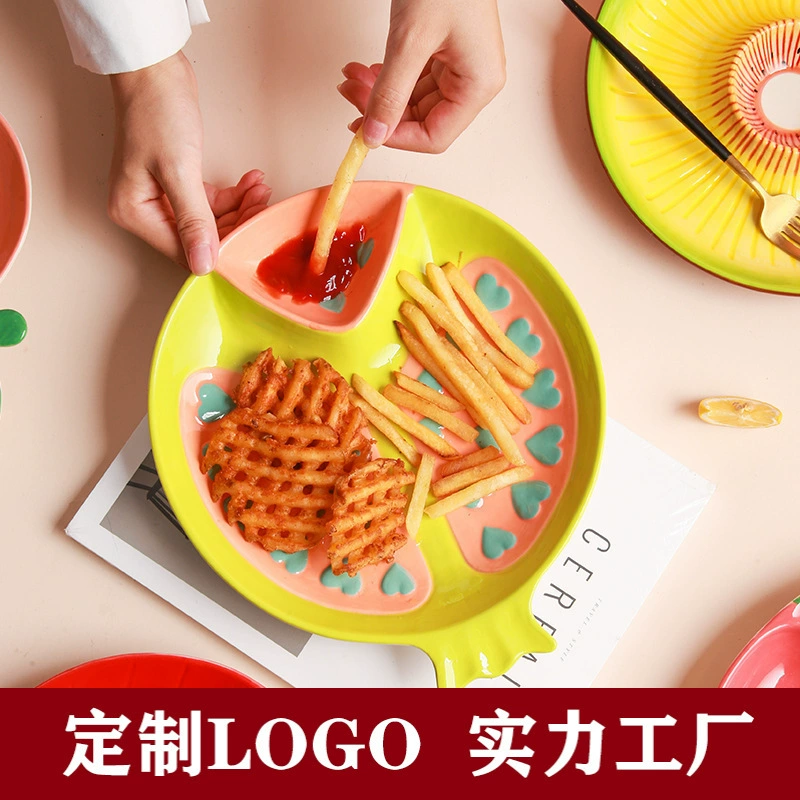 Cartoon ceramic cute tableware, children's dinner plate, internet celebrity