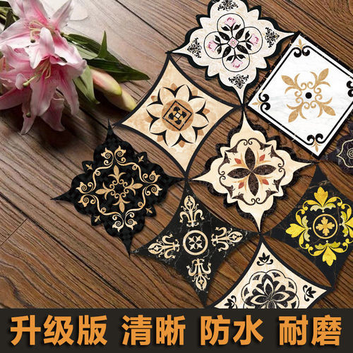 Floor tiles tile stickers beautiful seam stickers diagonal stickers self-adhesive living room floor stickers floor decoration waterproof and wear-resistant floor stickers