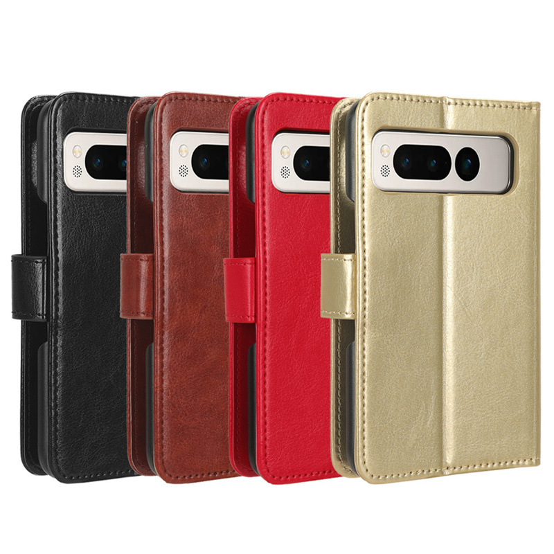 For Google Fold Phone Case Card Lanyard Google Pixel Flip Leather Case Crazy Horse Pattern Outer For Google Fold Phone Case Card Lanyard Google Pixel Flip Leather Case Crazy Horse Pattern Outer