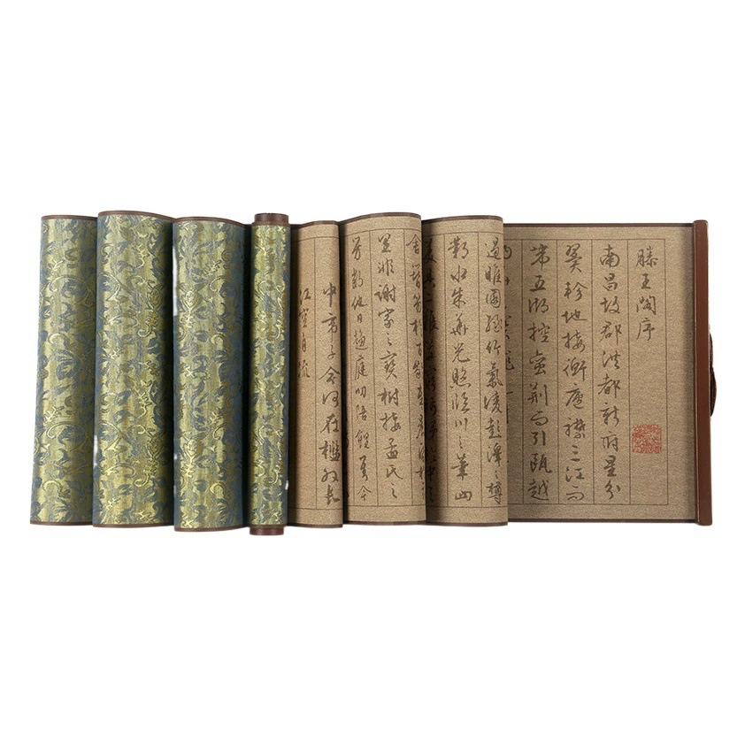 Павильон Tengwang Предисловие водная ткань для письма прокрутка Беговая книга HD копия тетрадь практика каллиграфии десять тысяч раз водная ткань для письма свиток костюм