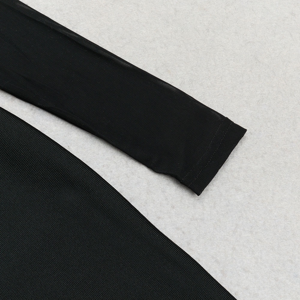 Dress Sexy Tube Top Stitching Mesh Back Slit Slim Fit Long Sleeved Dress