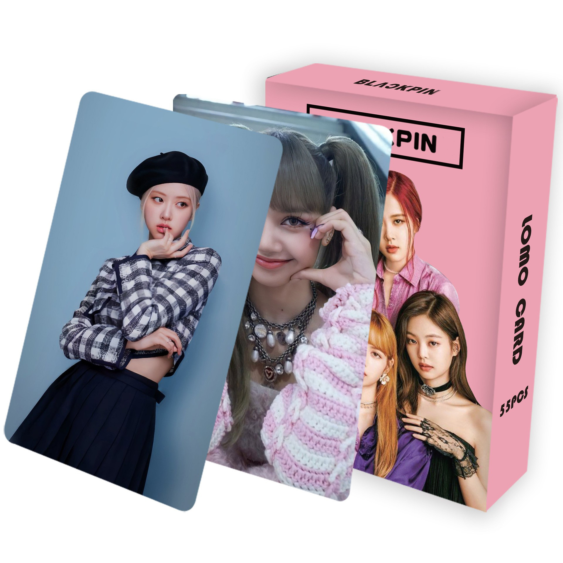 55 pieces of BP pink and ink peripheral lomo cards postcards genuine size small cards album photo greeting cards