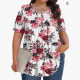 2025 Foreign Trade Cross-border New Foreign Trade Casual Round Neck Short-sleeved Pullover plus size Floral Printed Women's Top T-shirt