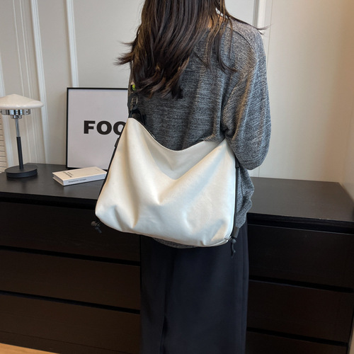 Retro bag for women 2024 summer new fashion simple shoulder bag casual crossbody bag large capacity tote bag for women