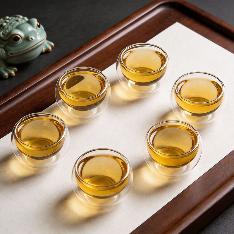 Thickened Heat-Resistant Glass Small Tea Cup, High-Temperature Resistant, Anti-Scalding, Insulated Tea Cup, Double-Layer Flower Tea Cup, Kung Fu Tea Set Thickened Heat-Resistant Glass Small Tea Cup, High-Temperature Resistant, Anti-Scalding, Insulated Tea Cup, Double-Layer Flower Tea Cup, Kung Fu Tea Set