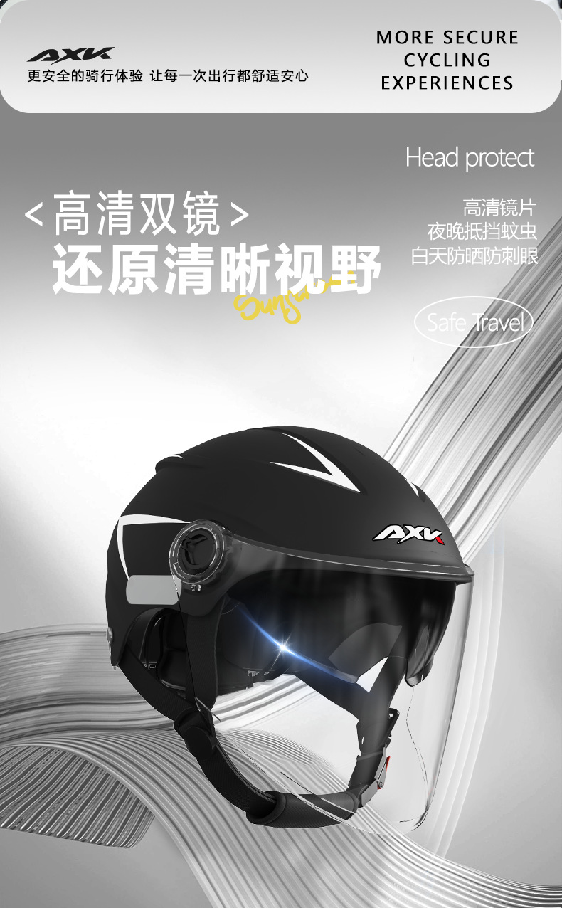 Suitable for New National Standard 3C Certified Electric Motorcycle Helmets for Men, Summer Sun Protection Battery Cars for Women, Universal for All Seasons