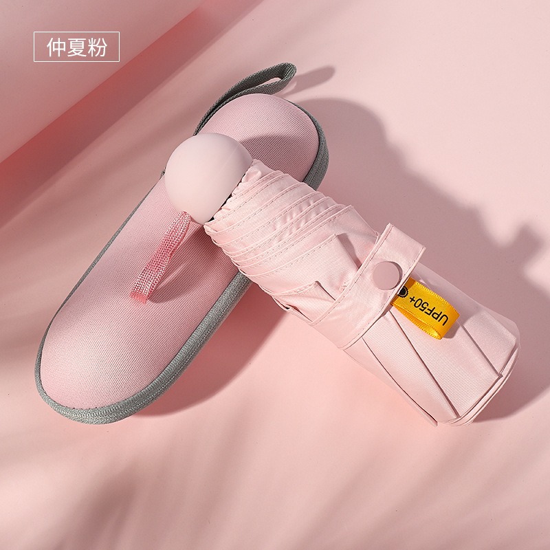 Cápsula paraguas protección solar Protección UV paraguas reforzado de ocho huesos paraguas cinco veces pequeña sombrilla portátil