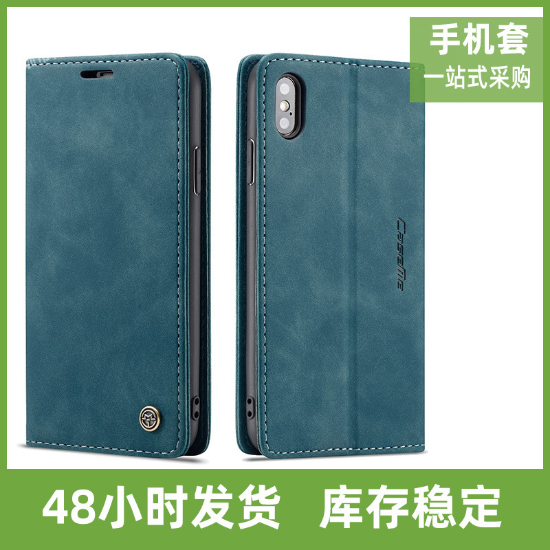New Mobile Phone Case for iPhone13ProMax Huawei P40 Leather Case Flip-on Card Samsung S21 Protective Case