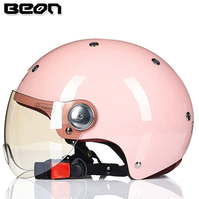 Motorcycle Safety Supplies, women's cute half helmet Four - pink-s