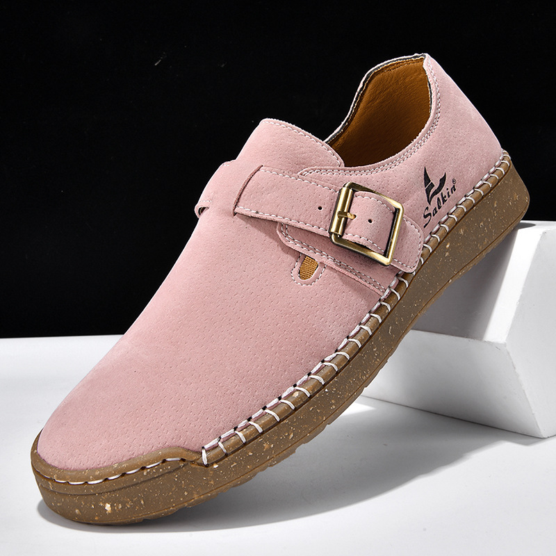 Cross-border Fashion Plus-size Hand-stitched Loafers, New Foreign Trade Flat Casual Shoes, Versatile Women's Footwear_vogvips.com