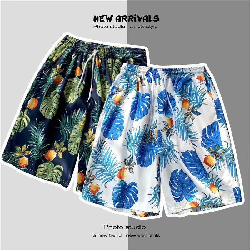 Summer Thin Beach Shorts Youth Loose Casual Sports Micro-Elastic Casualy Flower Shorts