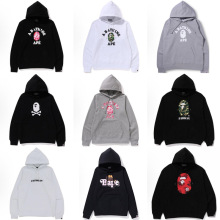 跨境潮牌日系BAPE猿人头鲨鱼纯棉连帽卫衣男女宽松秋冬帽衫外套