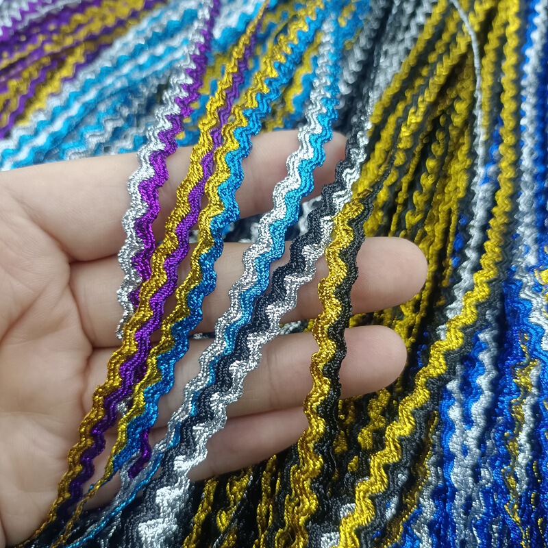 5mm Wide DIY Handmade Polyester Material Stage Decoration Edge Gold and Silver Wire Couple Edge Performance Clothing Accessories 5mm Wide DIY Handmade Polyester Material Stage Decoration Edge Gold and Silver Wire Couple Edge Performance Clothing Accessories