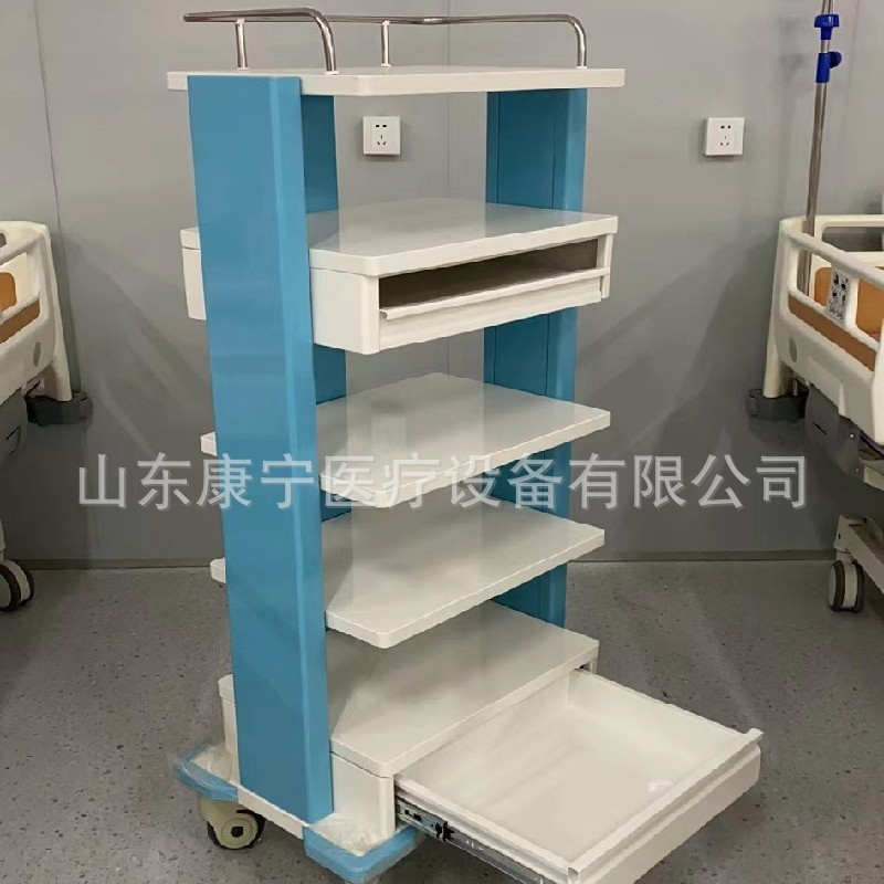 医用多层仪器护理车药品车 彩钢喷塑仪器治疗车ABS抢救车麻醉车