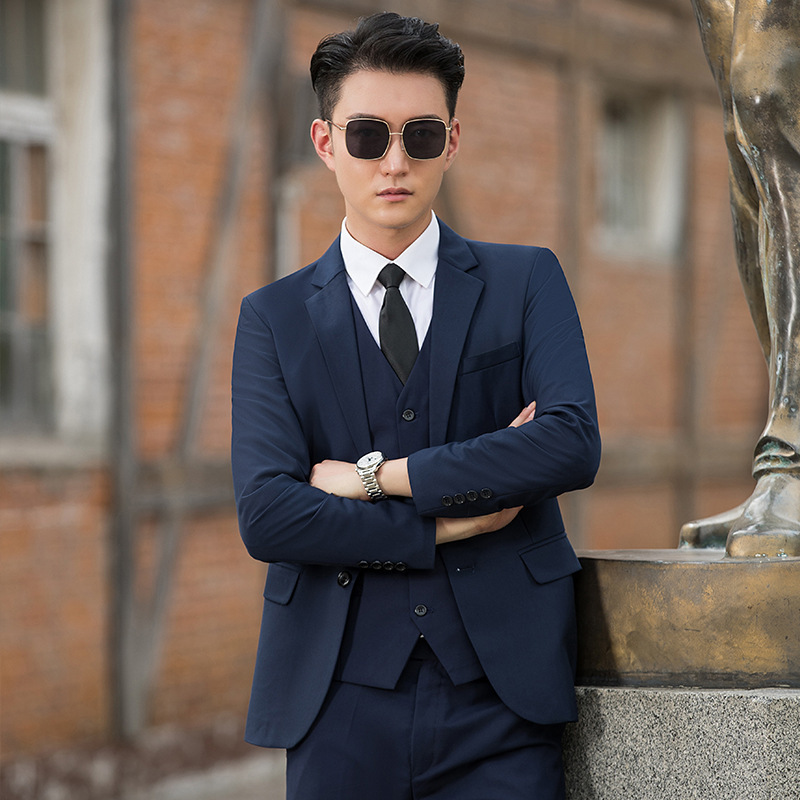 Teenage High School Student Formal Suit, Male Student Formal Suit, Slim-Fit Black Jacket Set