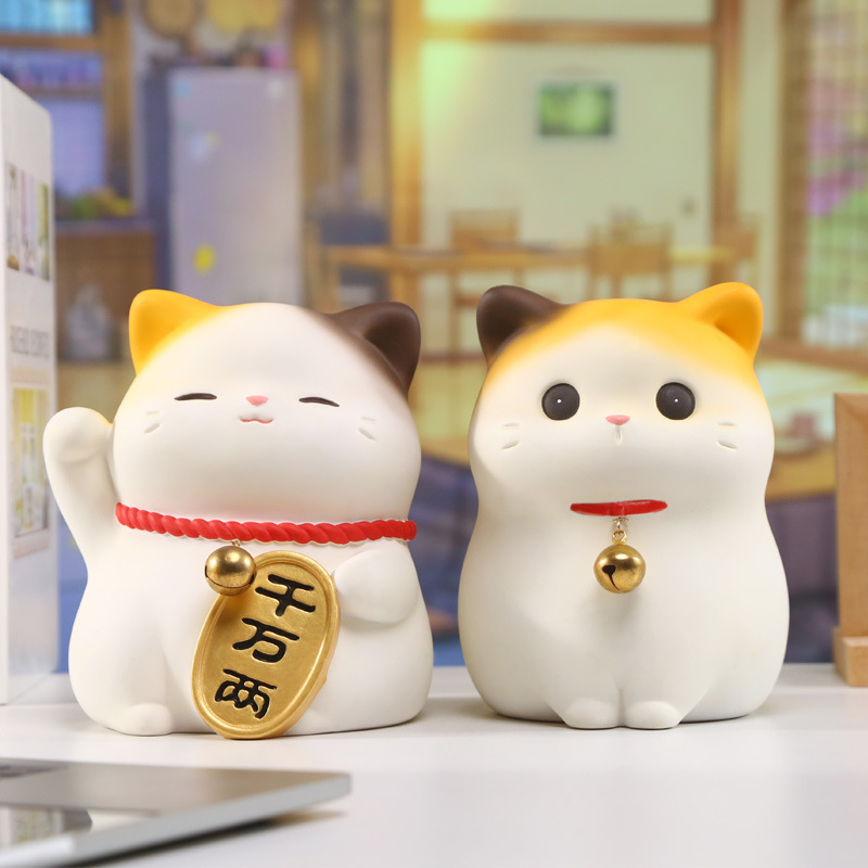 卡通猫猫桌面摆件 福瑞猫猫中号摆件萌创意设计可爱萌趣存钱罐|undefined