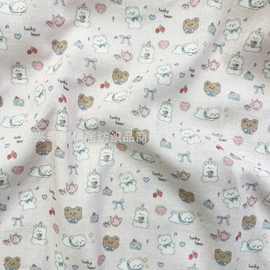 纯棉热卖双层绉布数码印花 睡衣家居服面料婴儿 双层纱布浴巾双层