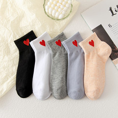 Love socks Korean version boat socks Japanese shallow mouth socks cotton student socks classic black and white versatile women's cotton socks