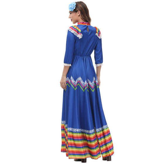 Foreign trade style bohemian May 5 Mexico celebration festival long and wide swing dance skirt stage performance costume
