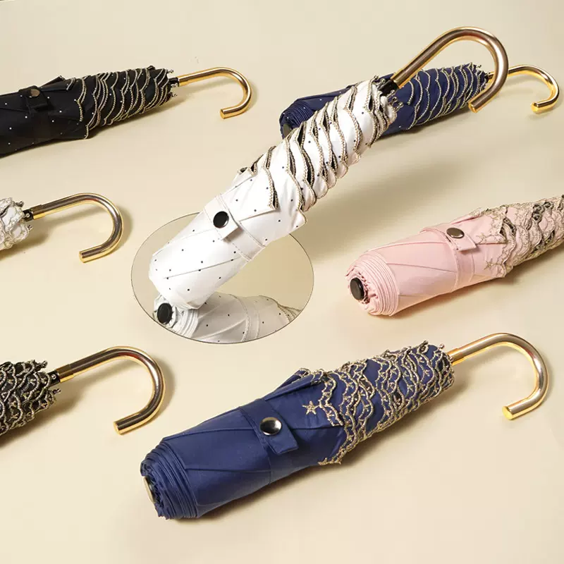 日式三折超轻伞黑胶防紫外线迷你便携式太阳伞晴雨两用防晒遮阳伞