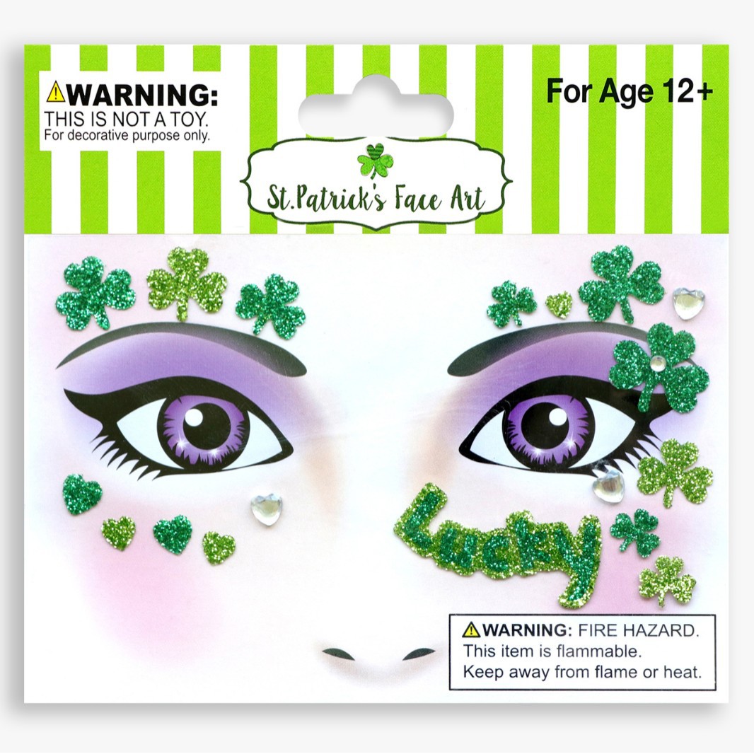 祝日のパーティーの舞台の化粧は顔を貼って化粧のシールを貼ります。