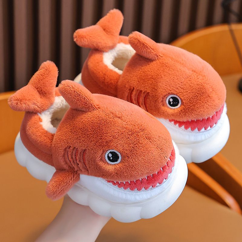 Zapatillas de algodón para niños de invierno con tacón niños padre-hijo cálido forro polar Inicio Niñas antideslizantes zapatos de algodón para niños con suela gruesa