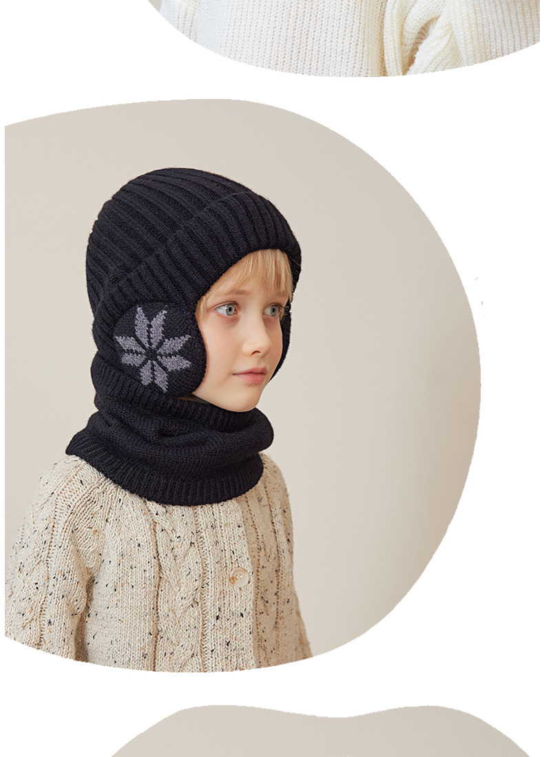 Kindermütze Winter Samt Hals Set Gestrickte Wollmütze Herren und Mädchen Warmer Ohrenschutz Hoodie Kopfkappe_voghion.com