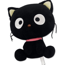 工厂定做柔软黑猫创意毛绒玩具儿童节萌萌可爱猫超萌抱枕定制礼物