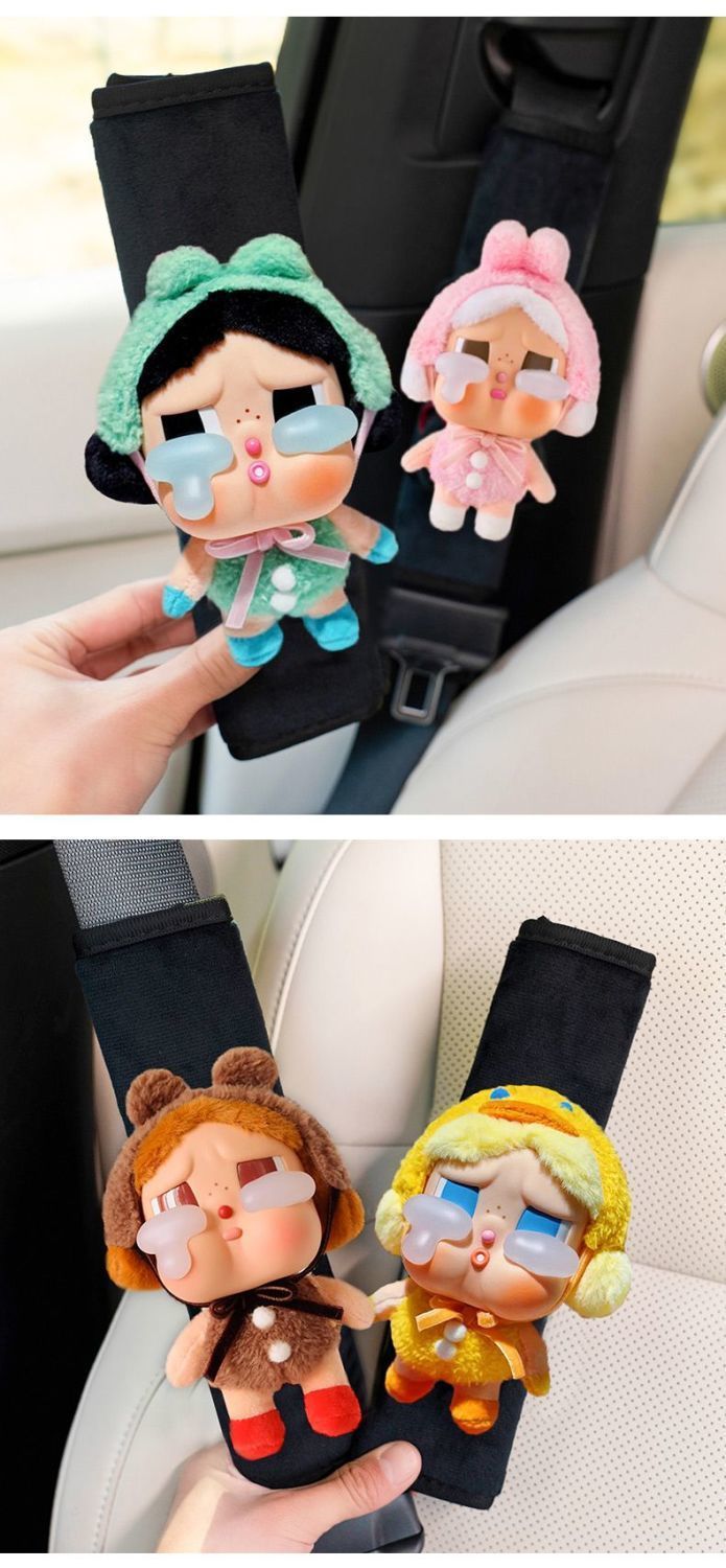 Crying Baby Car Seatbelt Shoulder Pad Cute Plush Doll Women's Special Car Interior Anti-Strangling Shoulder Strap Protector