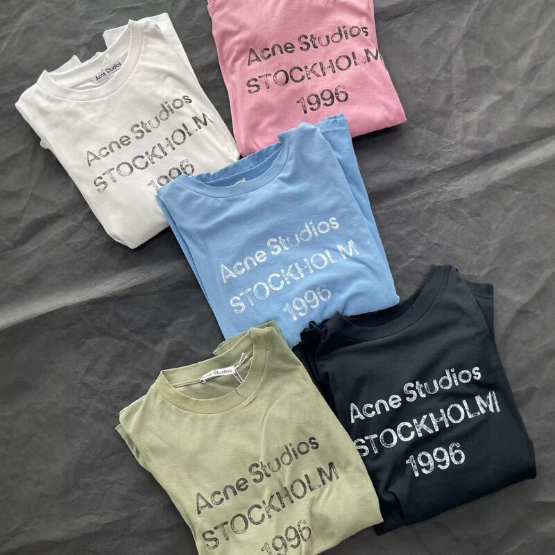 A*C1996 Global Series Vintage Washed Distressed Letter Print Long Sleeve T-Shirt