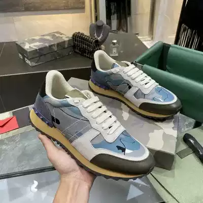 Spot 2025 Sports Shoes Rivet Camouflage High Version Retro Casual New Style