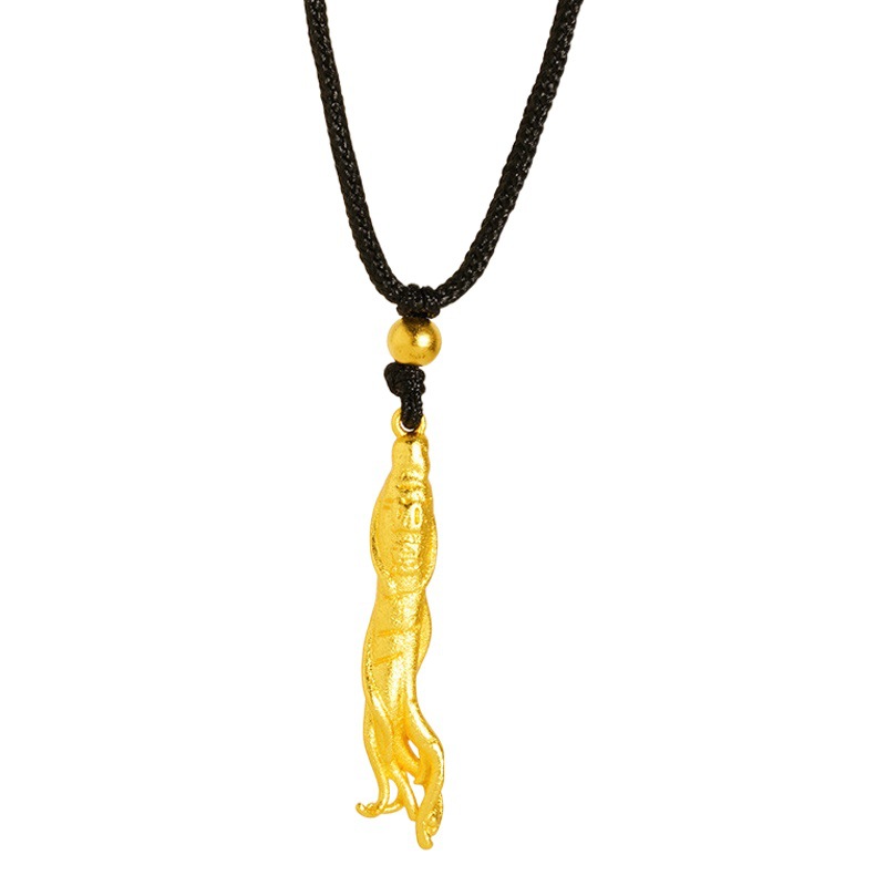 Collar de ginseng de oro de estilo antiguo ajustable de largo plazo no se desvanece de aleación de cobre todo partido joyería personalizada hombres y mujeres accesorios al por mayor