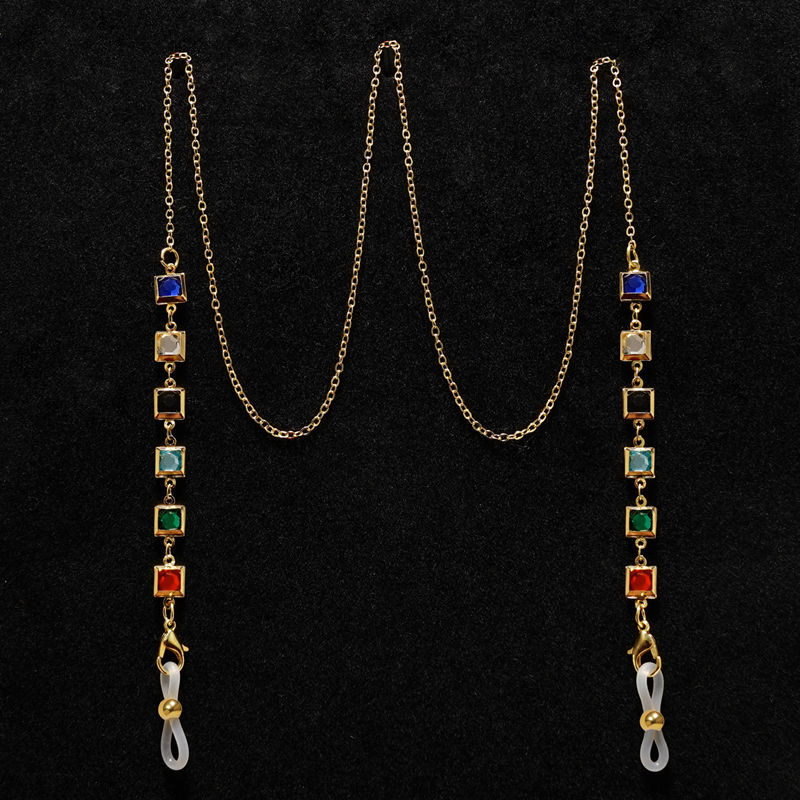 Cuerdas de gafas de color de acero de titanio máscaras de cadena de gafas de pérdida de auriculares cuerdas de cuello para evitar la pérdida de cadenas metálicas ventas calientes