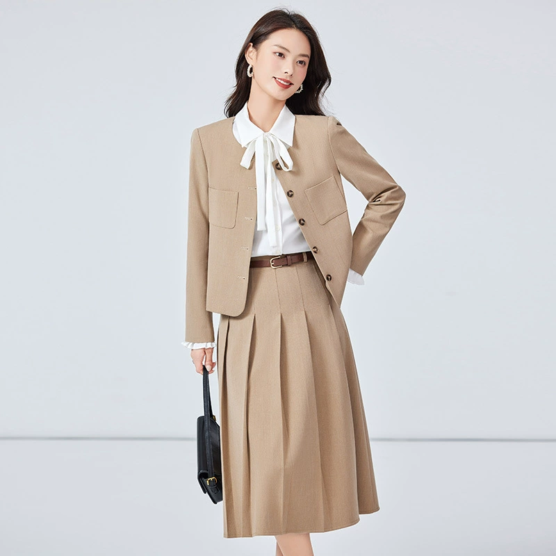Академический стиль короткий темпераментный костюм плиссированная юбка костюм женский осенний и зимний новый профессиональный пригородной костюм