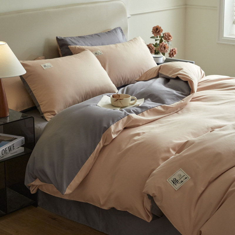 Color sólido simple cama de cuatro piezas de algodón puro algodón grado madre y bebé puede dormir desnudo sábanas de cama Kits al por mayor