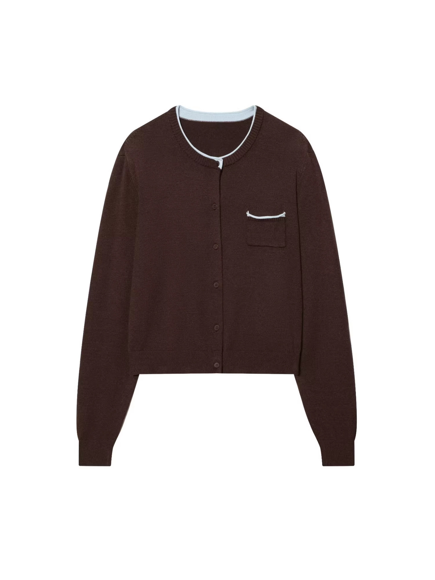 Spring comfortable long-sleeve with a round collar