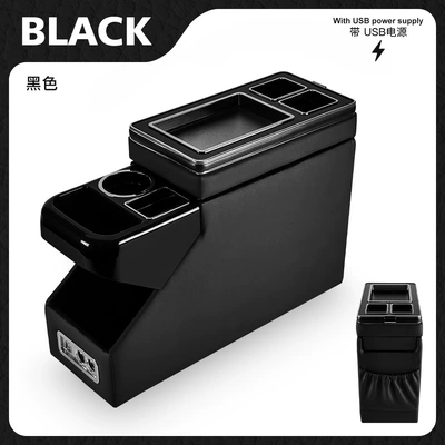 modification with wireless charging – Armrest box - black-first-generation-with-usb