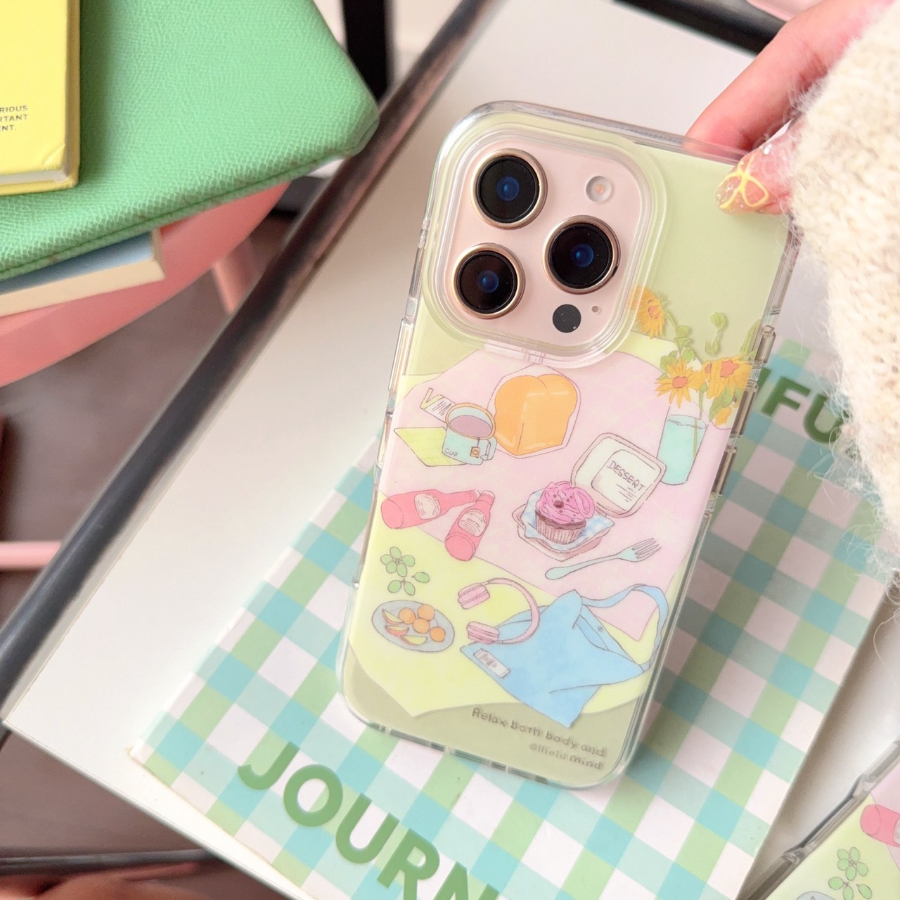 Postre de picnic de verano coreano para Apple 16ProMax funda para teléfono móvil 15Pro New 14/13P Girls 15Pro
