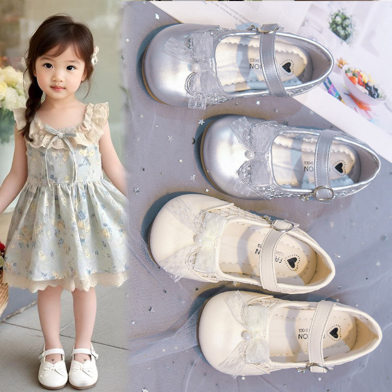 Dulces zapatos de arco para niños 2026 primavera y otoño nuevos zapatos de suela suave de moda versátiles zapatos de estilo princesa marizhen zapatos