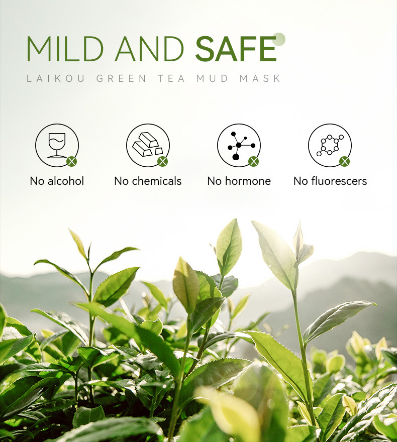 Cross-border new product laikou Green Tea Mud Mask 100g Cleansing, hydrating and Moisturizing Mask mud wholesale undefined
