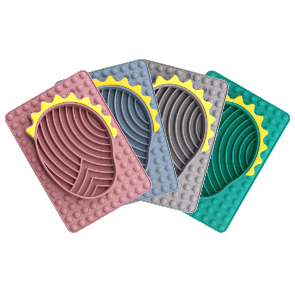 Tazón de comida lenta para mascotas Tazón de silicona para perros Almohadilla para comida lenta anti-volcado Suministros para gatos y perros Vajilla antideslizante Almohadilla para comida lenta para perros