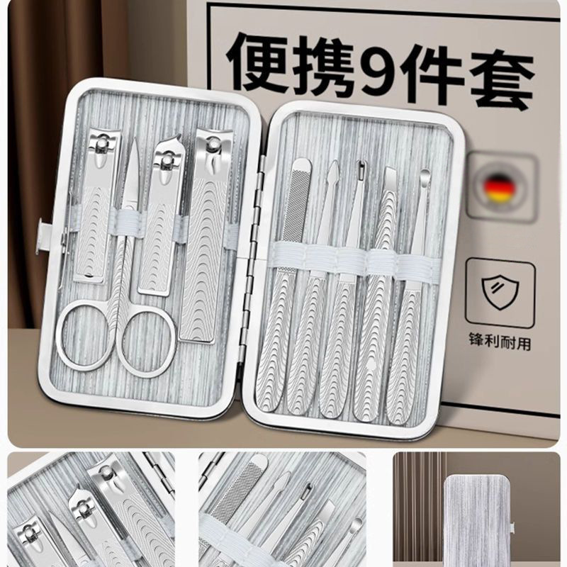 Caja completa de herramientas de pedicura inclinada, uñas, cuchilla de orejas, cortadora de uñas, conjunto de cortadoras de uñas