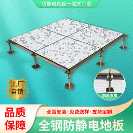 全钢防静电地板定制600机房学校架空活动有边钢质机房专用