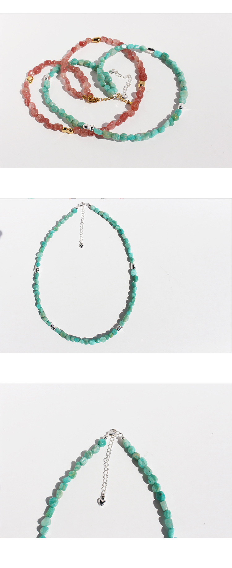 1 Piece Quantity Casual Simple Style Geometric Natural Stone Brass Necklace In Bulk