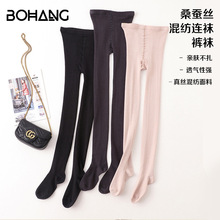 桑蚕丝连体打底裤秋冬加厚保暖防寒提臀高腰塑形裤袜一件代发