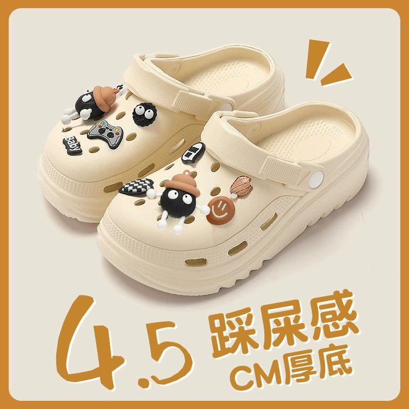 Толстоподошвый стиль медсестры летняя верхняя одежда 2024 новая обувь Croc для офиса и пляжа Baotou полупрокладки женские оптовая