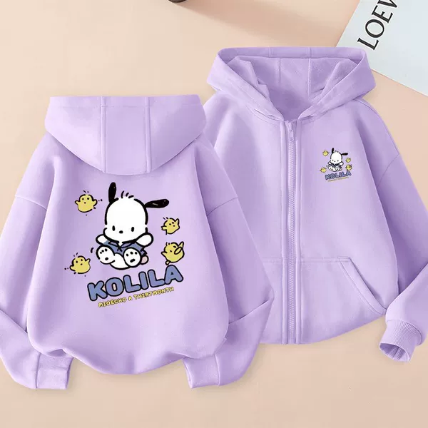 Purple thin sweatshirt with zipper