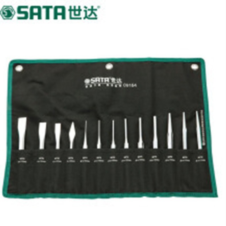 世达工具13件套样冲冲子圆锥冲尖扁打孔器组合套装09164圆柱销冲