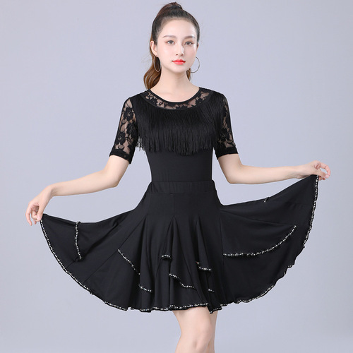 Square dance clothing, professional Latin dance clothing, new female adult practice clothing suit, tassel competition, national standard dance performance