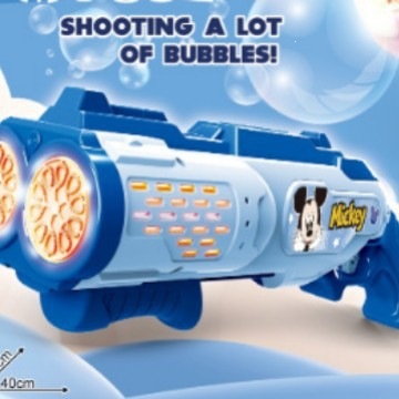 Pistola de burbujas eléctricas porosas de doble cabeza, máquina de burbujas automática para niños de mano, Gatlin